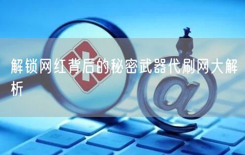 解锁网红背后的秘密武器代刷网大解析