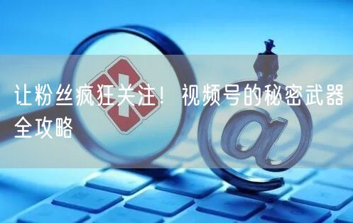 让粉丝疯狂关注！视频号的秘密武器全攻略