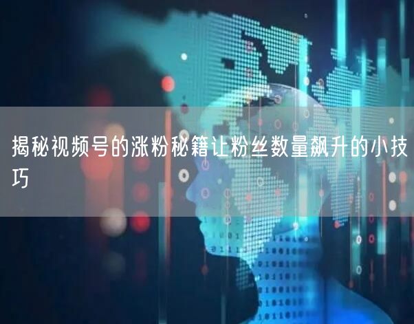 揭秘视频号的涨粉秘籍让粉丝数量飙升的小技巧