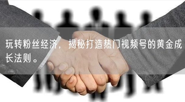 玩转粉丝经济，揭秘打造热门视频号的黄金成长法则。