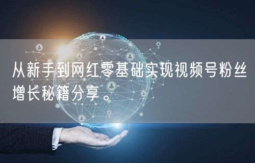从新手到网红零基础实现视频号粉丝增长秘籍分享。
