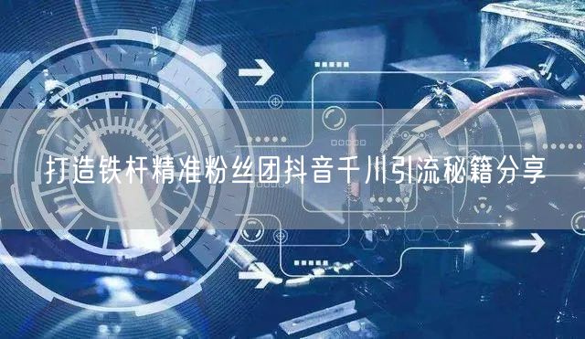 打造铁杆精准粉丝团抖音千川引流秘籍分享