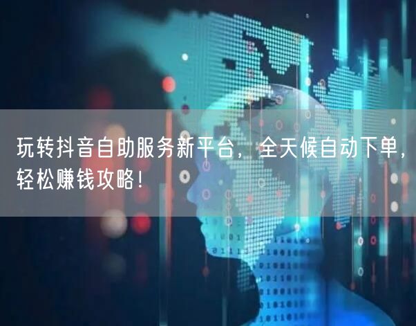 玩转抖音自助服务新平台，全天候自动下单，轻松赚钱攻略！