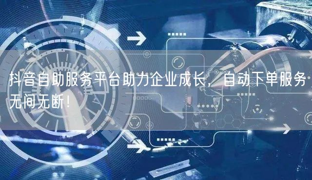 抖音自助服务平台助力企业成长，自动下单服务无间无断！
